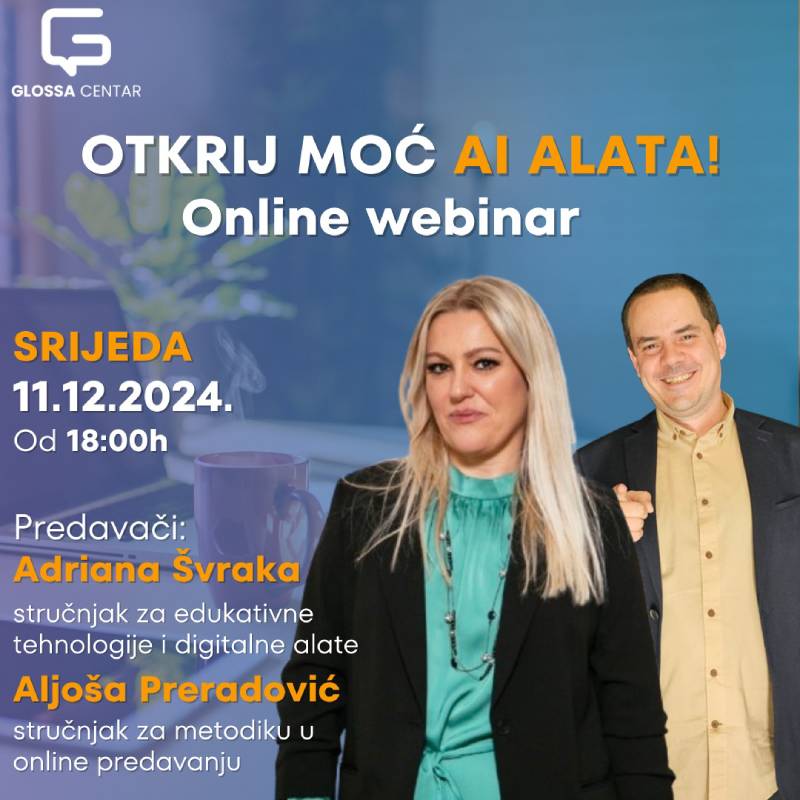 Online webinar: Otkrij moć AI alata