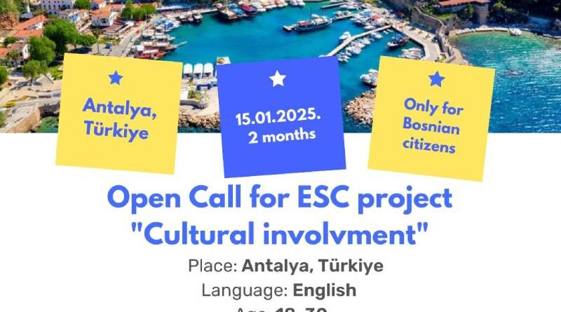 Open Call for European Solidarity Corps Project in Antalya, Türkiye