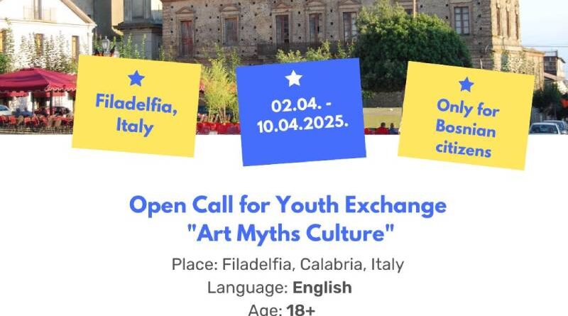 Open call for youth exchange "Art myths culture" in Filadelfia, Calabria, Italy