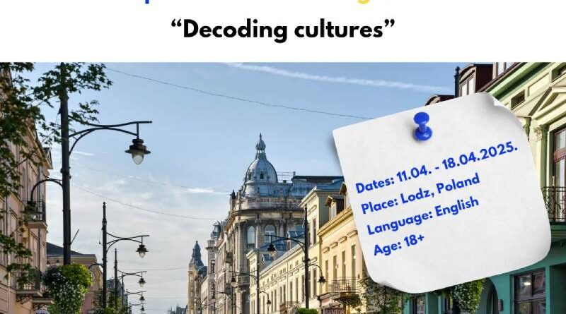 Open Call for Training Course “Decoding Cultures” in Lodz, Poland