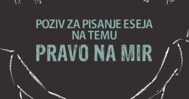 Poziv za pisanje eseja na temu "Pravo na mir"