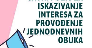 Javni poziv za iskazivanje interesa za provođenje jednodnevnih obuka